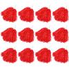 Faxco 12Pack Plastic Pom Poms Cheerleading Pom Poms Sports Dance Cheer Plastic Pom Pom for Rooters,Cheering Squard,Cheering Team (Red) view 1