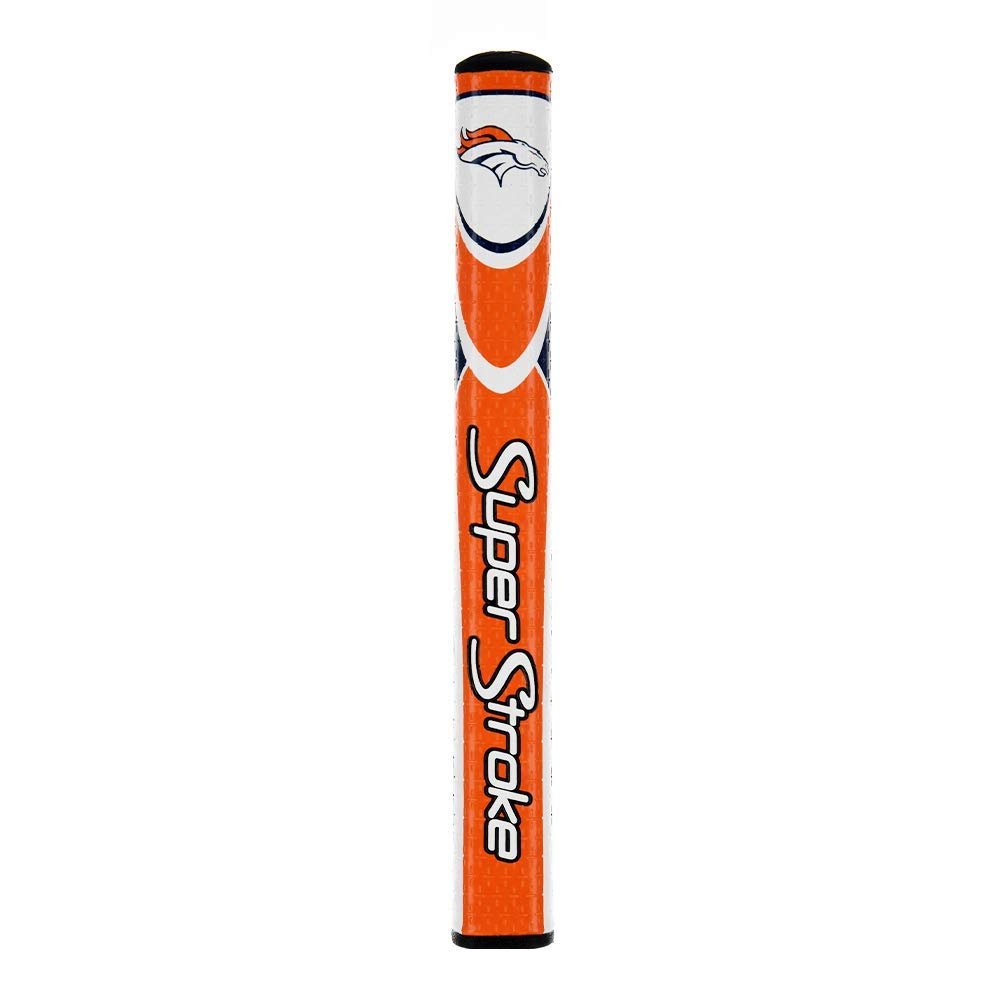SuperStroke NFL Golf Putter Grip, Denver Broncos (Mid Slim 2.0) | Cross-Traction Surface Texture and Oversized Profile | Even Grip Pressure for a More Consistent Stroke | Non-Slip Grip, Orange/Navy (TS040149)
