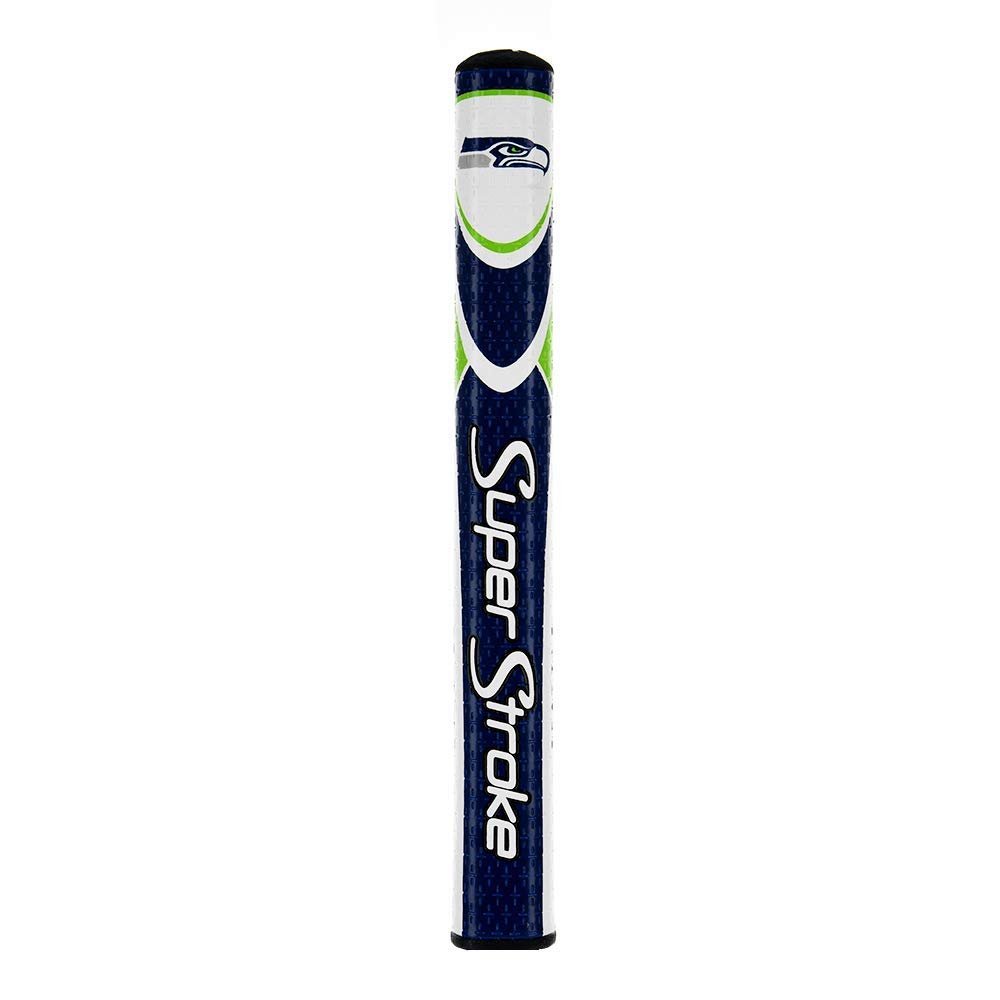 SuperStroke NFL Golf Putter Grip, Seattle Seahawks (Mid Slim 2.0) | Cross-Traction Surface Texture and Oversized Profile | Even Grip Pressure for a More Consistent Stroke | Non-Slip Grip, Blue/Green (TS040148)