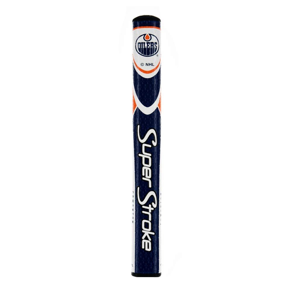SuperStroke NHL Golf Putter Grip, Edmonton Oilers (Mid Slim 2.0) | Officially Licensed Through Team Golf | Cross-Traction Surface Texture and Oversized Profile|Even Grip Pressure for a More Consistent, Navy/Orange (TS040124)