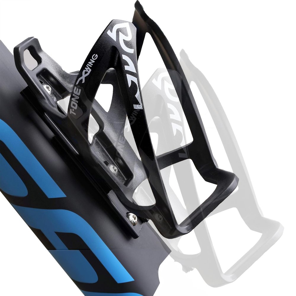 CyclingDeal Bicycle Bike Cycling Water Bottle Holder Cage Black + Bottle Cage Reposition Adaptor - Road or Mountain or Kids Bike Frame - Adjustable Position