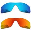 Puzzley Mirror Polarized Replacement Lenses for Oakley Radar Pitch Sunglasses - Ocean Blue Mirror + Orange Red Mirror view 1