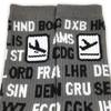 International Airport Codes, Aviation-Themed Premium Crew Socks 1-Pair view 3