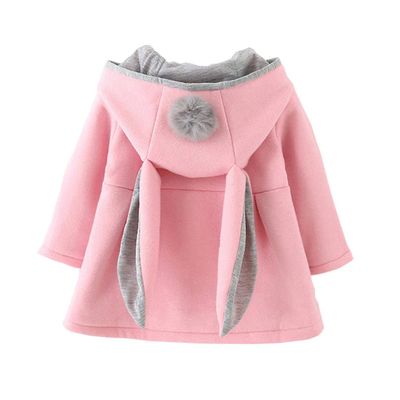 EISHOW Infant Baby Girls Winter Autumn Cotton Jacket Coat Windproof Warm Hooded Clothes Kids Outerwear 0-4 Years (18-24 Months,Pink)