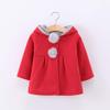 EISHOW Infant Baby Girls Winter Autumn Cotton Jacket Coat Windproof Warm Hooded Clothes Kids Outerwear 0-4 Years (12-18 Months,Red) view 3