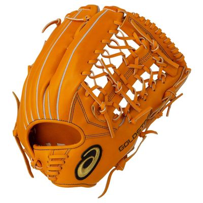 asics Baseball Soft Glove Gold Stage Outfield Vertical Right Throw (LH) Size 12 3121A425 3121A425 Orange LH