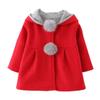 EISHOW Infant Baby Girls Winter Autumn Cotton Jacket Coat Windproof Warm Hooded Clothes Kids Outerwear 0-4 Years (18-24 Months,Red) view 1
