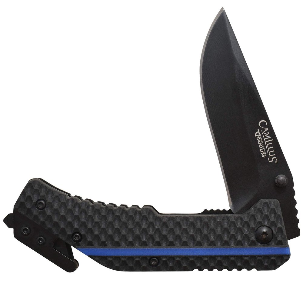CAMILLUS Thin Blue LINE / 7.75" Overall / 3.25" Blade/CARBONITRIDE Titanium