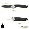 CAMILLUS Cirque 7" Durable Corrosion-Resistant AUS-8 Stainless Steel Everyday Carry Folding Pocket Knife with G10 Handle and 2.75" Drop Point Blade, Black view 3
