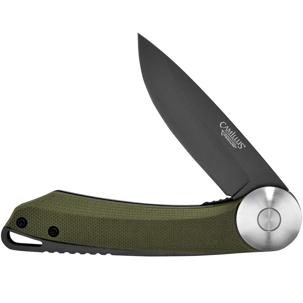 CAMILLUS Cirque 7" Durable Corrosion-Resistant AUS-8 Stainless Steel Everyday Carry Folding Pocket Knife with G10 Handle and 2.75" Drop Point Blade, Green