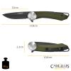 CAMILLUS Cirque 7" Durable Corrosion-Resistant AUS-8 Stainless Steel Everyday Carry Folding Pocket Knife with G10 Handle and 2.75" Drop Point Blade, Green view 2