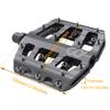 CyclingDeal Flat Mountain BMX/MTB Aluminum Bike Sealed Bearing Pedals - Large Bicycle Platform Pedals 9/16" with Anti-Skid Nail - Grey view 2