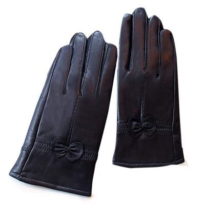 LeJulyeekay Winter Black Leather Gloves for Women Warm Mitten Warm Leather Gloves for Girls