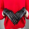 LeJulyeekay Winter Black Leather Gloves for Women Warm Mitten Warm Leather Gloves for Girls view 3