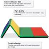 HOMGX 4'x10'x2'' Thick Folding Gymnastics Mat, Gym Fitness Exercise Panel, Gymnastics Tumbling Mats (Multicolor) view 4