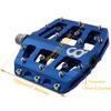 CyclingDeal Flat Mountain BMX/MTB Aluminum Bike Sealed Bearing Pedals - Large Bicycle Platform Pedals 9/16" with Anti-Skid Nail - Blue view 2