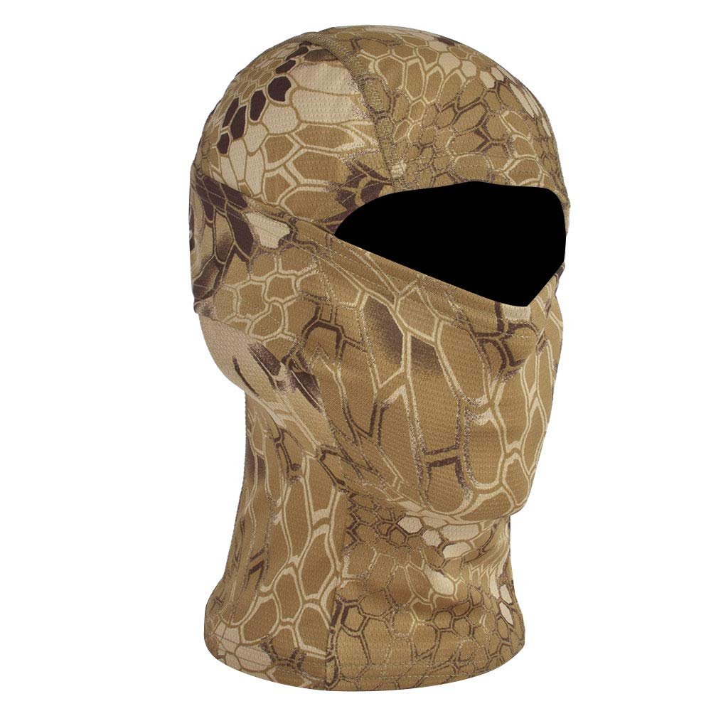 SINAIRSOFT Tactical Airsoft Full Face Mask Balaclava Hood Headwear Motorcycle Hunting CS (Desert Crepe)