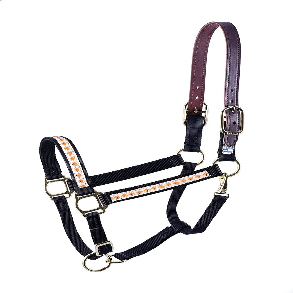 HORSE BLACK NYLON FOXES SAFETY HALTER
