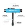 Zeato [Upgrade Version] All-In-One Skate Tools Multi-function Portable Skateboard T Tool Accessory with T-type Allen Key and L-type Phillips Head Wrench Screwdriver - Blue view 2
