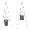 Sutekus Camping Tripod Camp Fire Tripod Portable Campfire Cooking Dutch Oven Tripod and Lantern Hanger silver view 2