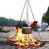 Sutekus Camping Tripod Camp Fire Tripod Portable Campfire Cooking Dutch Oven Tripod and Lantern Hanger silver view 4