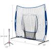 Baseball and Softball Practice Net 7'7' Portable Hitting Training With Carry Bag & Metal Frame + Batting Tee (Blue) view 2