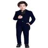 Wemaliyzd Boy's 3 Piece Velvet Formal Tuxedo Suit Long Tail Performance Party Jacket Vest Pants Set FZ065-BWT-BY(Navy Blue, Custom Size) view 1