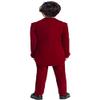 Wemaliyzd Boy's 3 Piece Velvet Formal Tuxedo Suit Long Tail Performance Party Jacket Vest Pants Set FZ065-BWT-BY(Navy Blue, Custom Size) view 2