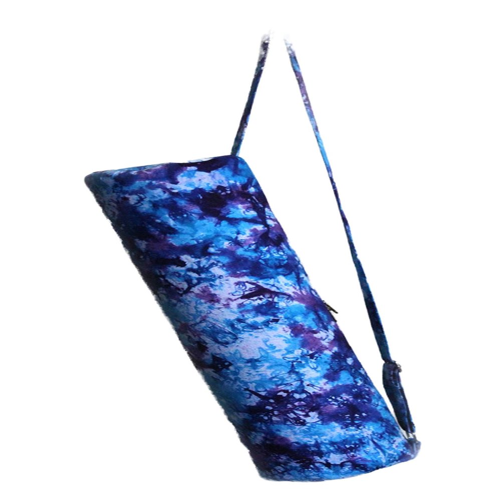 ICC Yoga Mat Bag Carrier - Exercise Yoga mat carrier for Mens Tote Bag Multi-Functional Storage Bag, Full Zip Cargo Adjustable Strap for Women Hippie Mandala Indian Cotton Carrier (Purple Tye Dye)