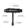 Zeato [Upgrade Version] All-In-One Skate Tools Multi-function Portable Skateboard T Tool Accessory with T-type Allen Key and L-type Phillips Head Wrench Screwdriver - Black view 2