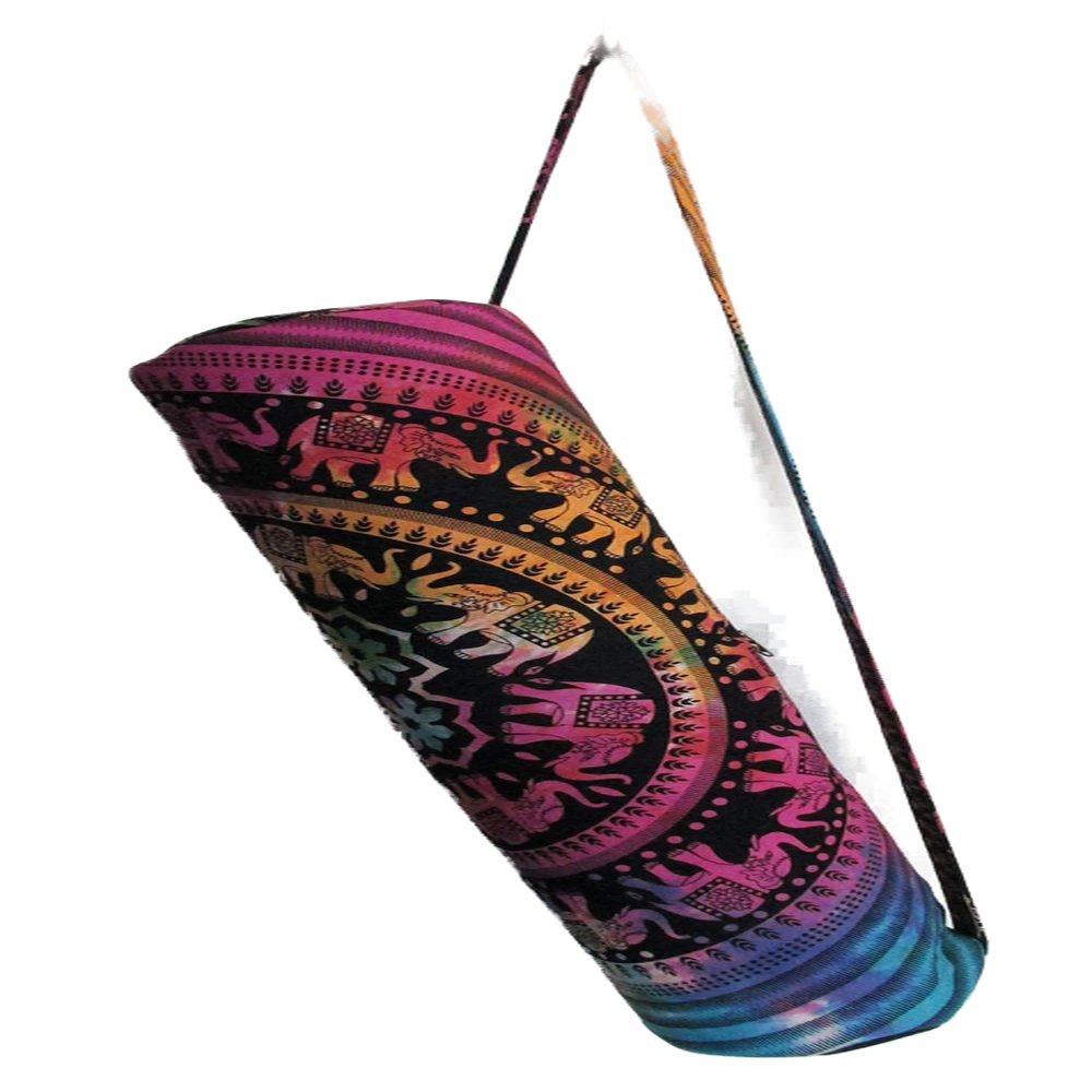 ICC Yoga Mat Bag for Women & Men,Travel Yoga Gym Bag for 1/4" 1/3" Thick Exercise Yoga Mat, Full-Zip Yoga Mat Carrier Bag for Class workout Park with Pockets and Adjustable Strap Multi Elephant