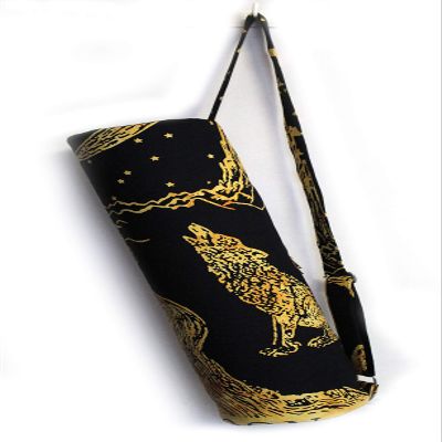 INDIAN CRAFT CASTLE ICC Yoga Mat Bag Carrier Full-Zip Exercise Yoga Mat Carry Bag for Women Men with Multi-Functional Storage Pockets and Adjustable Shoulder Strap 26X6 Inches (Crying Wolf Yellow)