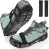 Ice Cleats Snow Traction Cleats Crampons for Walking on Snow and Ice Non-Slip Overshoe with Removable Straps Rubber Anti Slip Crampons Slip-on Stretch Footwear view 1