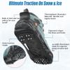 Ice Cleats Snow Traction Cleats Crampons for Walking on Snow and Ice Non-Slip Overshoe with Removable Straps Rubber Anti Slip Crampons Slip-on Stretch Footwear view 3