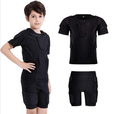 Boy's Football Shorts with Pads Kids' Protective Trainning Suit for Basketball, Skidding Rib Chest Protector for Youth