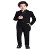 Wemaliyzd Boy's 3 Piece Velvet Formal Tuxedo Suit Long Tail Performance Party Jacket Vest Pants Set FZ065-BWT-BY(Black, Custom Size) view 1