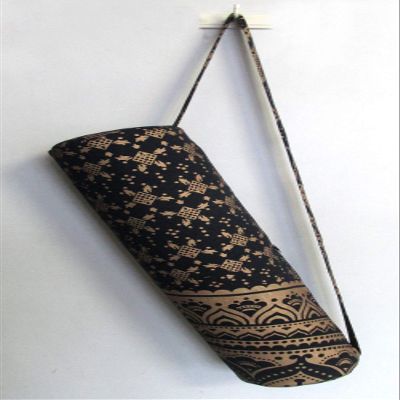 ICC Black Gold Mandala Full-Zip Exercise Yoga Mat Carry Bag Gym Beach Pilates Carrier Bags Hippie Mandala Indian Cotton Bag (Black Gold Ombre Half)