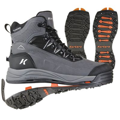 Korkers Verglas Ridge Men's SnowTrac & IceTrac Soles, Size 14.0 (OB9320GY-14), Black