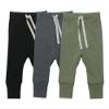 Baby Unisex 3-Pack Baby boy Pants, Infant Boys Girls Cotton Tapered Ankle Pants(Newborn, Black/Slate Gray/Sage) view 1