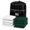 Play Platoon Weather Resistant Cornhole Bags - Set of 8 Regulation Corn Hole - Hunter Green & White - Durable Duck Cloth Corn Hole for Tossing Game, Includes Tote Bag view 1