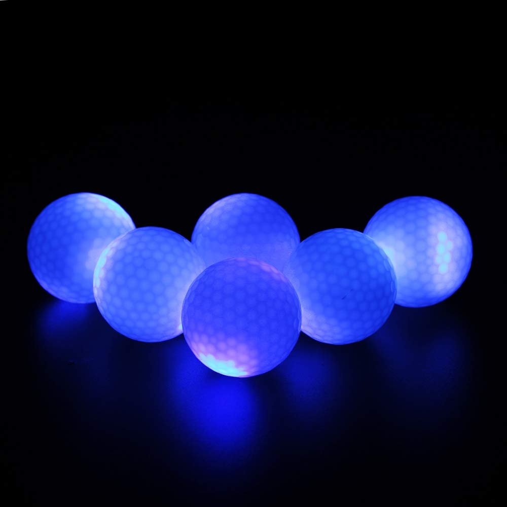 ILYSPORT LED Light up Golf Balls, Glow in The Dark Night Glow Golf Balls (Blue)