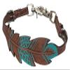 Showman Pony Cut-Out Hand Painted Feather Leather Wither Strap view 1