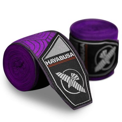 Hayabusa Boxing Hand Wraps Perfect Stretch 4.0 for Men & Women - Purple Lotus, 180 inches