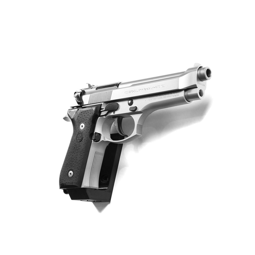 Spartan Mounts for Beretta Pistols | Wall Display Storage Organization System | Unique Low Profile Design | Gun Safe Room Solution | Made in The USA (Barrel Points Right, Beretta 92/96)
