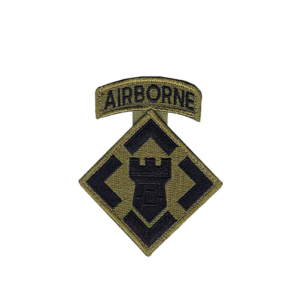 20th Engineer New OCP Patch and Airborne Tab Sewn Together W/Hook Fastener (EA)