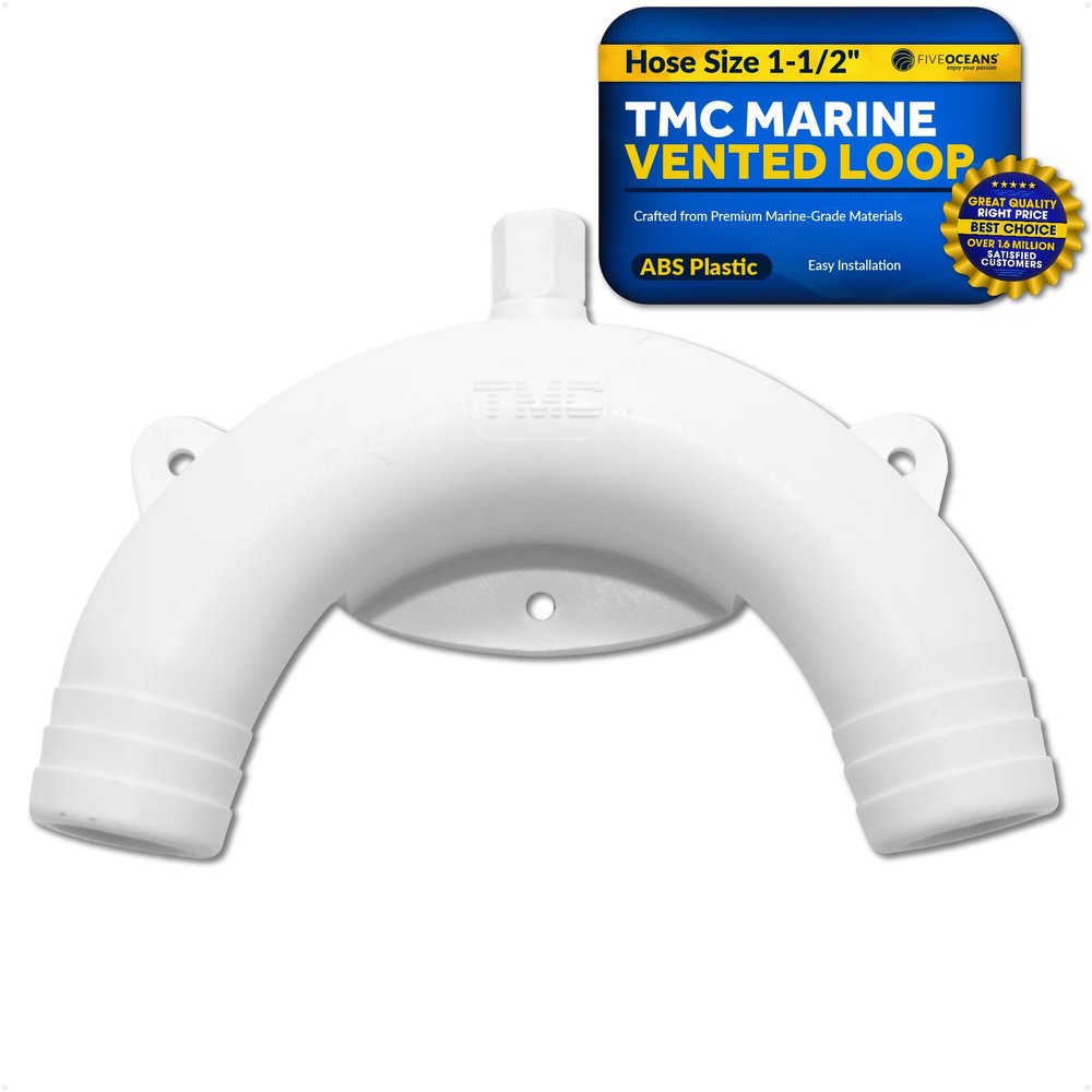Tmc Marine Vented Loop for Boats and RVs, 1-1/2 Inch Hose - Prevents Siphoning in Inlet and Discharge Plumbing Systems - FO2422
