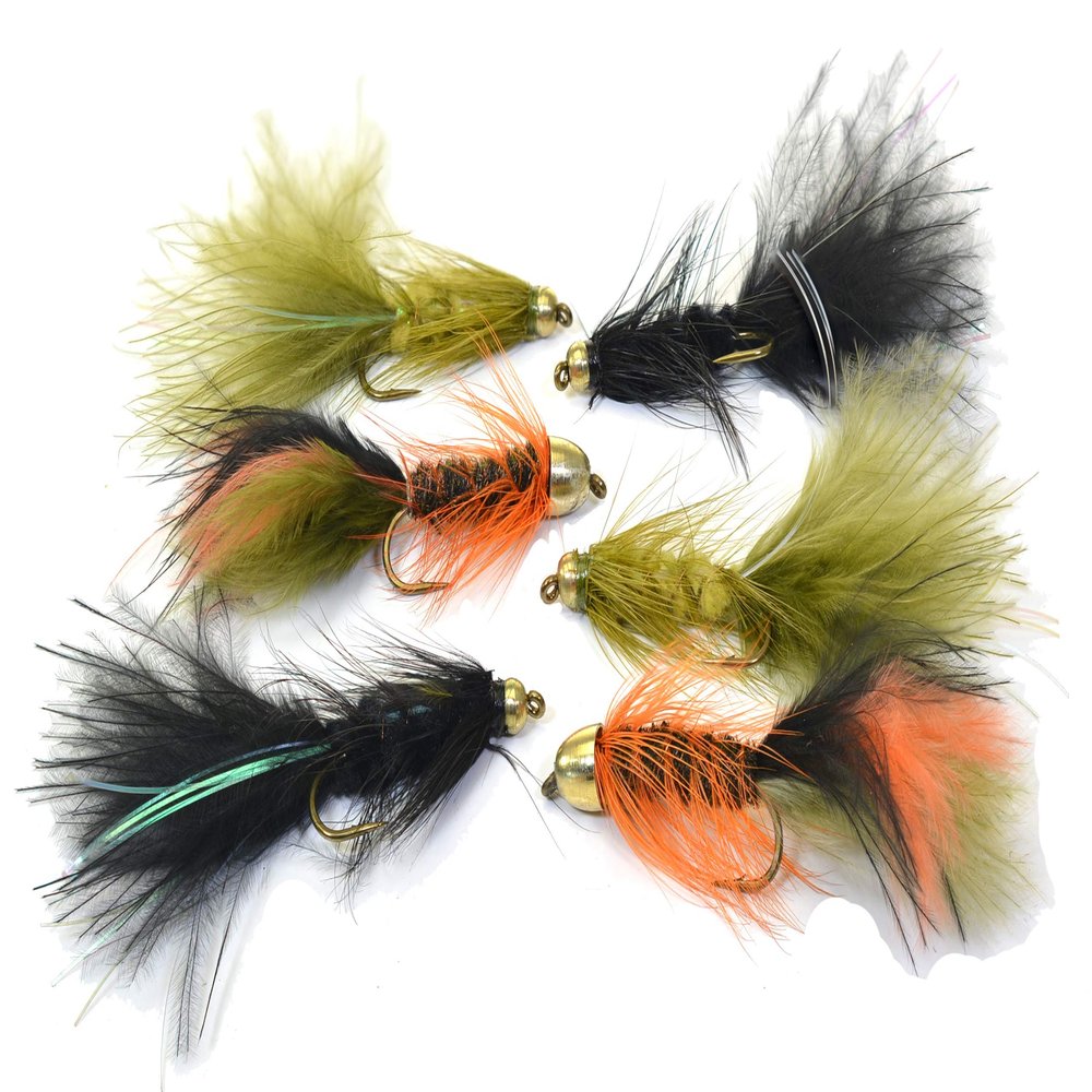 Region Fishing Woolly Bugger and Streamer Assortments Tied on Mustad Signature Fly Hooks use for Trout and More (6ct - Hook #8)