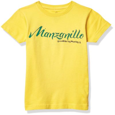 Marky G Apparel Girls' Printed Manzanillo Graphic Fine Jersey T-Shirt, Yellow, XL