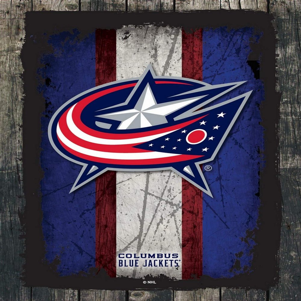 Columbus Blue Jackets 24" x 32" Officially Licensed Logo Canvas by the Holland Bar Stool Co.