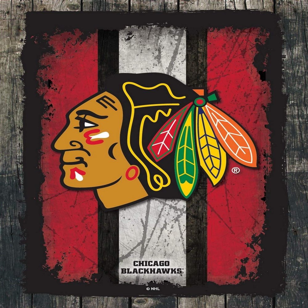 Chicago Blackhawks 24" x 32" Officially Licensed Logo Canvas by the Holland Bar Stool Co.